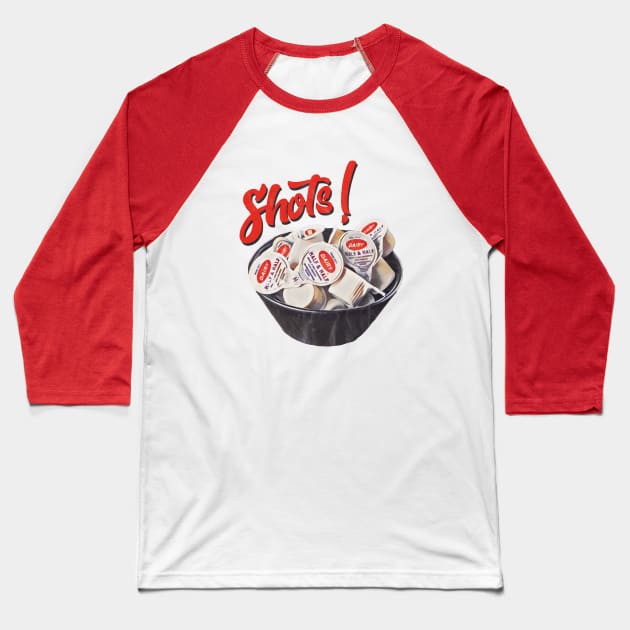 Drinking Shots Baseball T-Shirt by karutees